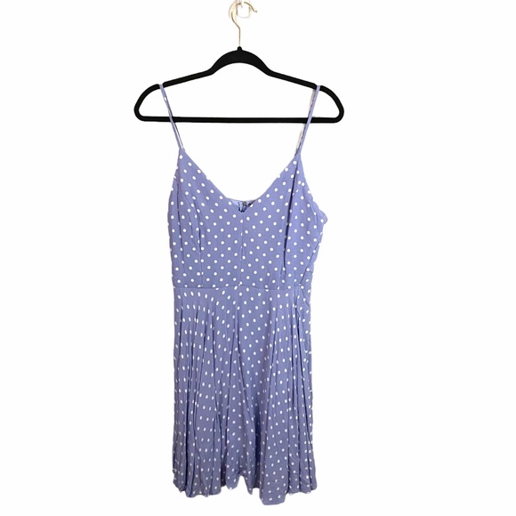NWT Aqua Polka Dot Fit and Flare Periwinkle Dress large - Picture 3 of 7